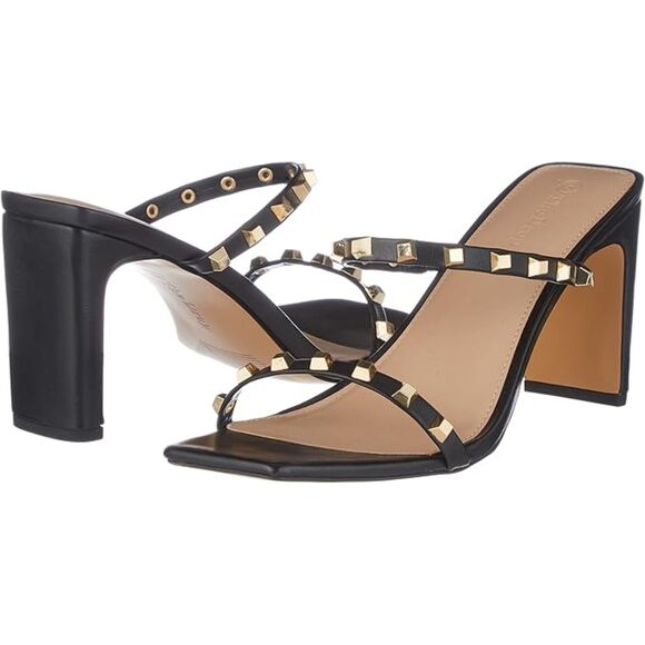 👠 The Drop 8.5 Avery Square Toe Two Strap Studded High Heel NEW - Picture 1 of 8